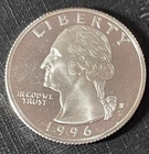 1996 s silver proof washington quarter