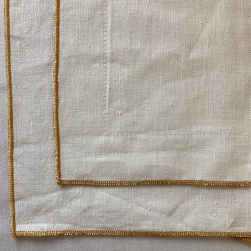 Zara Home 50%Linen50%Cotton Double layer Table Runner White/Gold 50x160cm - Afbeelding 3 van 6