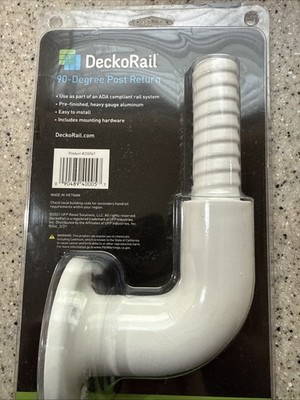 DeckoRail 90 Degree Post Return, New, White 