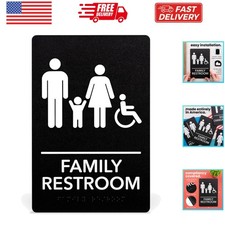 Restroom Sign for Business - ADA Compliant Braille Bathroom Sign with Double ...