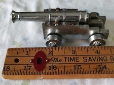 4 1/4" Heavy Duty Solid Metal Construction Miniature Cannon Made In Italy