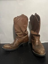 Artillero Men Stitched Leather Western Boots Size 9 Small Hole