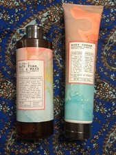 Five Deep Breaths Vanilla  Rose Bath Set - 1 Foam Body Wash, 1 Body Cream - NEW