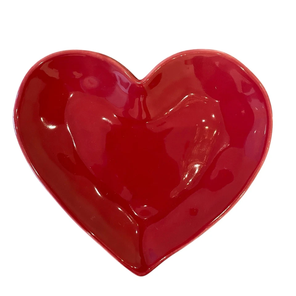 Threshold Valentine Red Heart Stoneware Appetizer Plate 7.6in Set of 4 NEW - Изображение 3 из 4