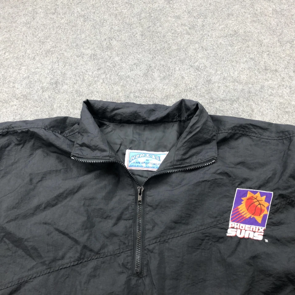 Chaqueta cortavientos vintage Phoenix Suns para hombre grande negra NBA baloncesto hecha en EE. UU. Foto 3 de 4