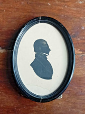 Antique Regency Framed Silhouette Gentleman's Portrait c1820 Portrait Miniature