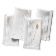 Linen Napkins 20 x 20 inch - 100 Flax Linen Double 20" x 20" Set of 4 White