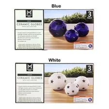 Member's Mark Decorative Outdoor Ceramic Globes with LED Lighting, Set of 3