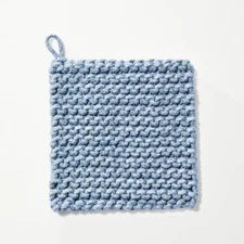 7" Rope Trivet Marled Blue - Figmint: Reversible Pot Holder, Woven Kitchen