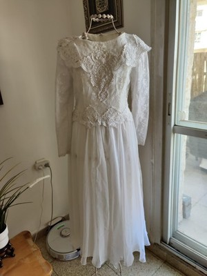 Vintage Jessica McClintock Spitze Brautkleid hochgeschlossen 9/10 USA