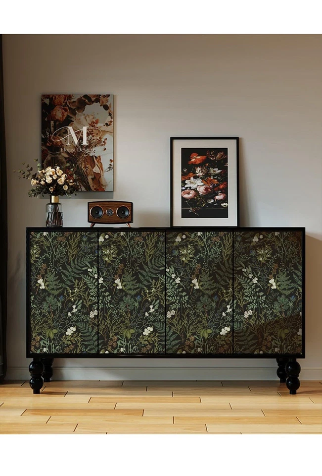 5 rollos de papel de contacto autoadhesivo para forro botánico helecho verde oscuro Foto 4 de 4