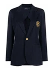 POLO RALPH LAUREN Womens Blue Monogram Knit Blazer UK 10 BNWT C3182