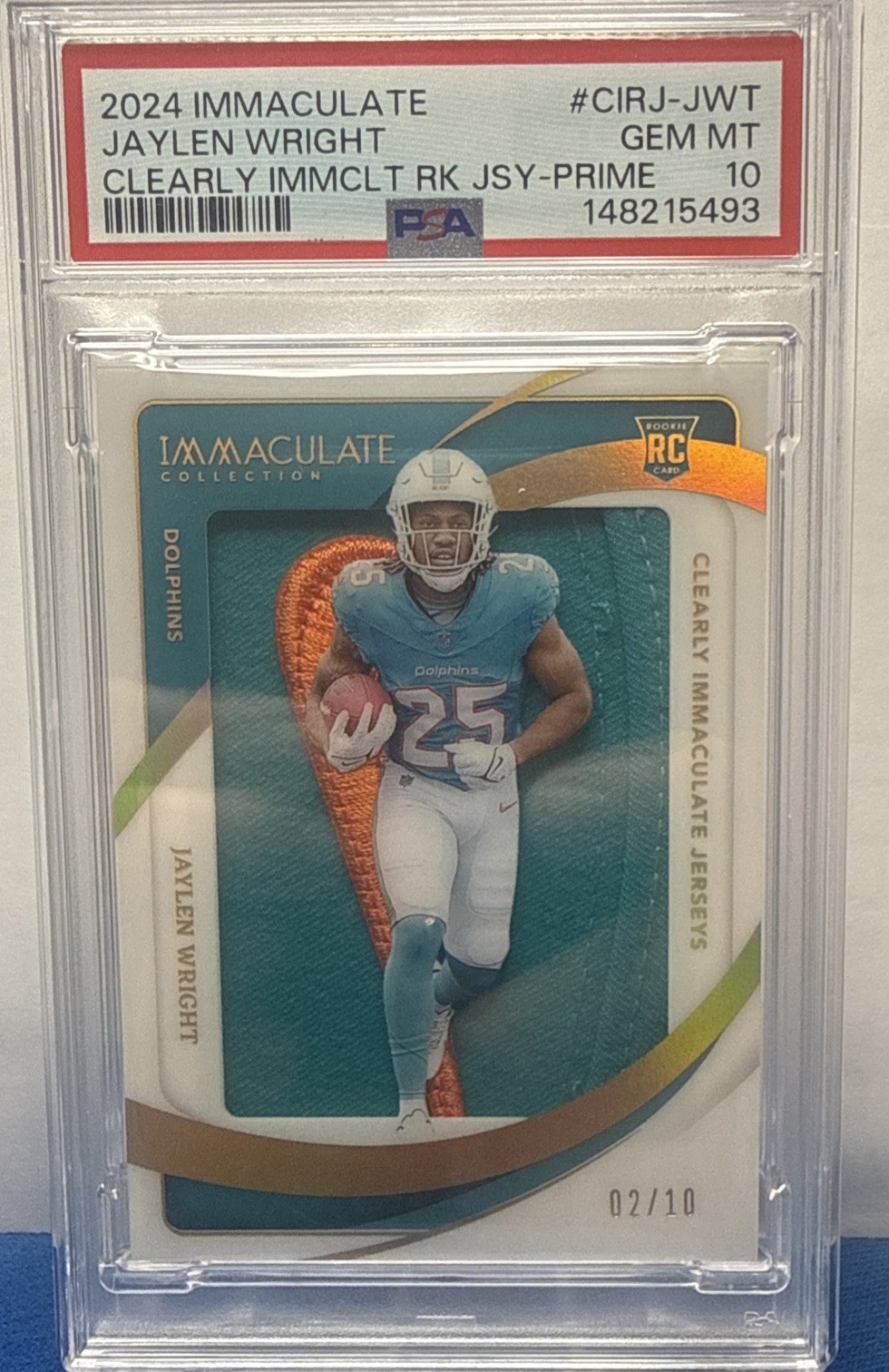 Jaylen Wright Panini Immaculate Collection Clearly Immaculate Rookie Jerseys #CIRJJWT Base