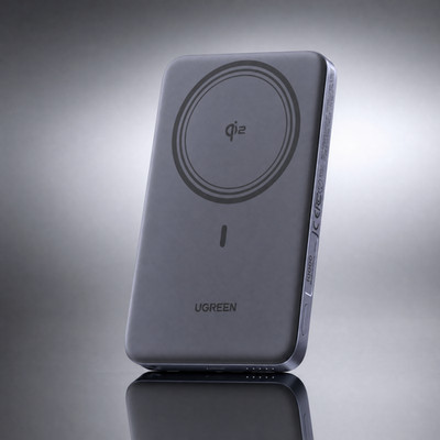 UGREEN MagFlow Air Powerbank 10000mAh Qi2 15W PD30W Ultra Slim Grau NEU OVP