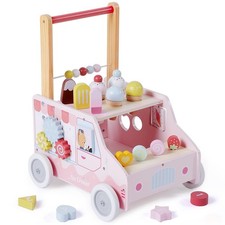 labebe Wooden Push Walker, Push Activity Walker for Kids 12M , Multifunctiona...