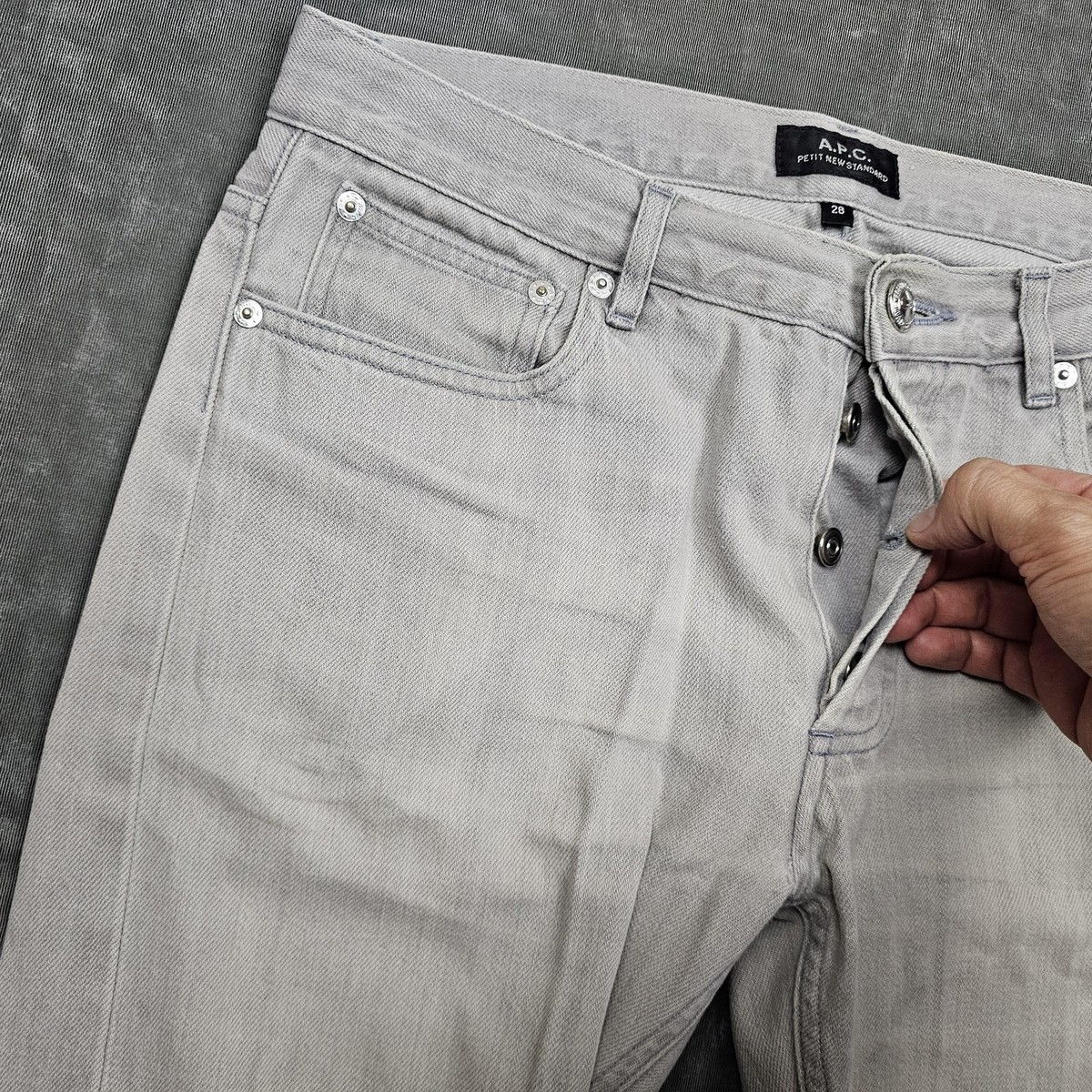 A.P.C. Petit New Standard Jeans Mens 28x32 Gray Slim Selvedge 