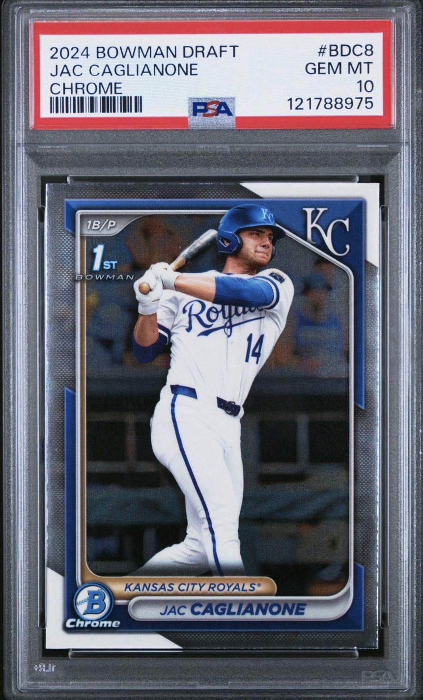 Jac Caglianone 1st Bowman Chrome PSA 10 2024 Draft Royals 🔥 GEM MINT