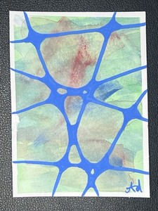 ACEO Art Card Original Acrylic Abstract 2.5in x 3.5in foreverlovedlex Neuro 12
