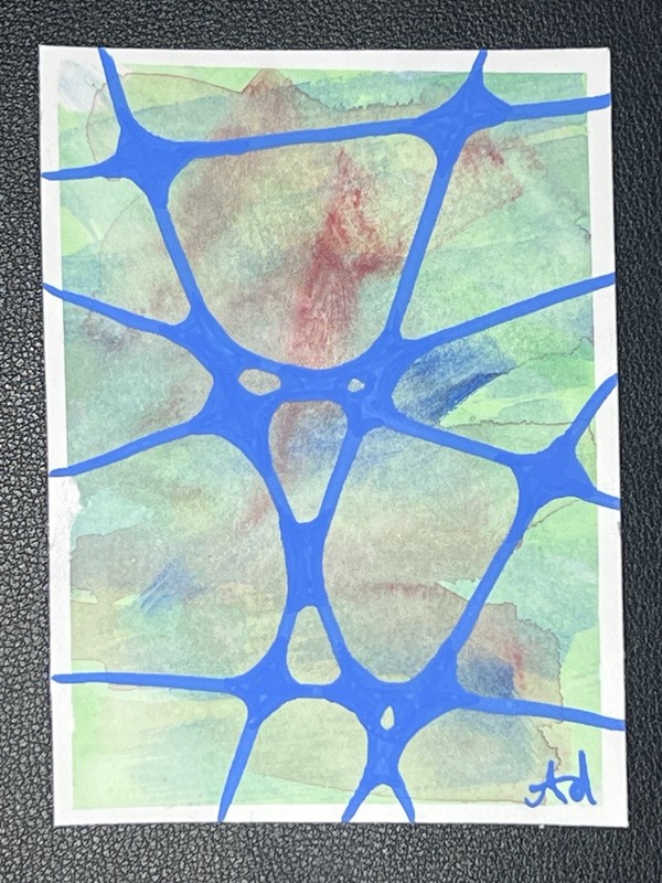 ACEO Art Card Original Acrylic Abstract 2.5in x 3.5in foreverlovedlex Neuro 12