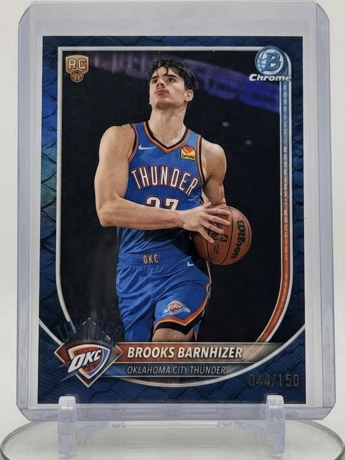 2025-26 Bowman Chrome Brooks Barnhizer Blue Reptilian Refractor /150 OKC RC