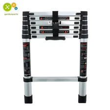 6.6 / 8.5FT Telescoping Ladder Extension Ladder Aluminum With Non-Slip Rubbe
