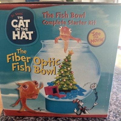 Vtg Y2K 03 Dr Seuss Cat In The Hat Fiber Optic Fish Bowl Special Edition