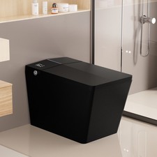 Matte Black Square Smart Toilet with Remote Control, Heated Seat, Auto Flush