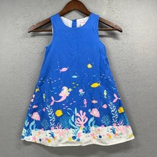 Tommy Bahama Dress Girls 6 Blue Mermaid Sea Life Print Sleeveless Summer Beach