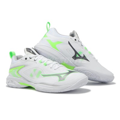 Mizuno Wave Claw Neo 3 Wide White Green Black Men Badminton Shoes