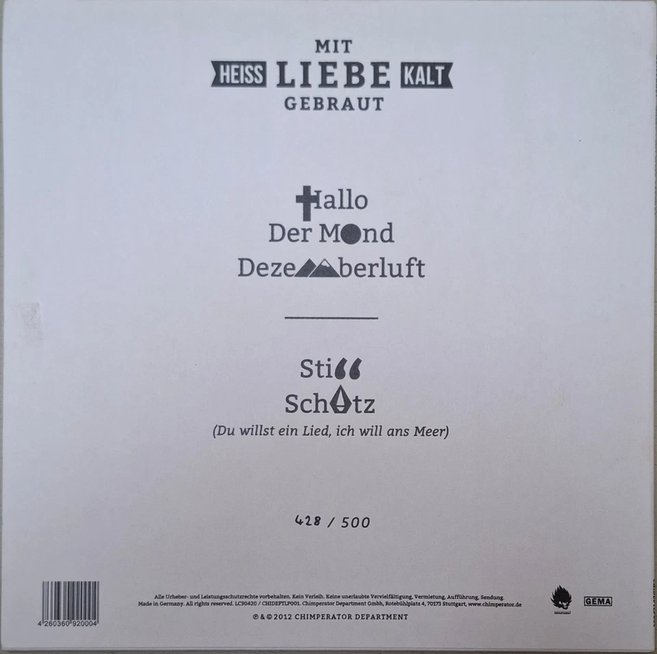 Heisskalt EP Mit Liebe Gebraut Vinyl Schallplatte Heißkalt Limitiert 428/500 Rar - Bild 2 von 4