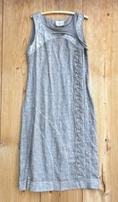 Elisa Cavaletti Tan Linen Sleeveless Midi Dress Sz Medium 