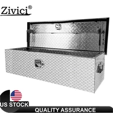 30"x13" Aluminum Truck Bed Tool Box Diamond Plate Trailer Tool Box & Side Handle