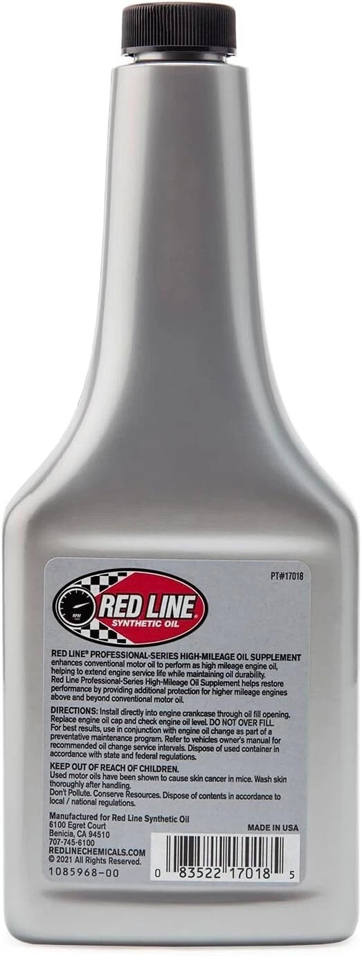 Red Line 17018 Full Synthetic High Mileage Oil Supplement 11oz.