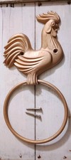 Rooster Towel Ring Loop Hanger Metal, chicken decor,Brass Painted