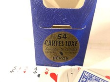 Lot De 10 Jeux De Cartes Anciens TOILINE - Héron Luxe 32 Cartes Lavables - Boîte Café