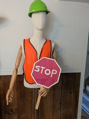Halloween construction worker roadway flagger costume work zone party outfit