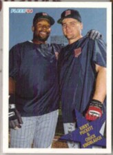 KIRBY PUCKETT 1994 Fleer #712 w/ Knoblauch. TWINS