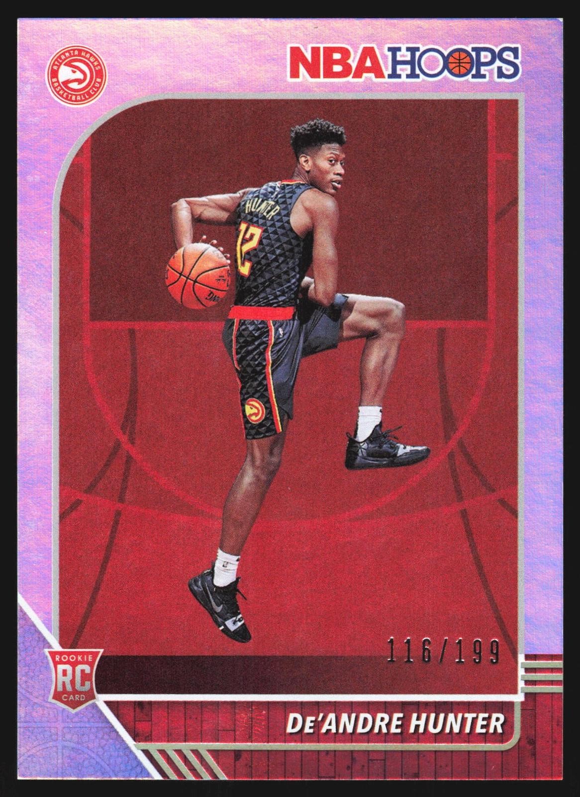 De'Andre Hunter 2019-20 Hoops #202 Silver /199 RC Atlanta Hawks