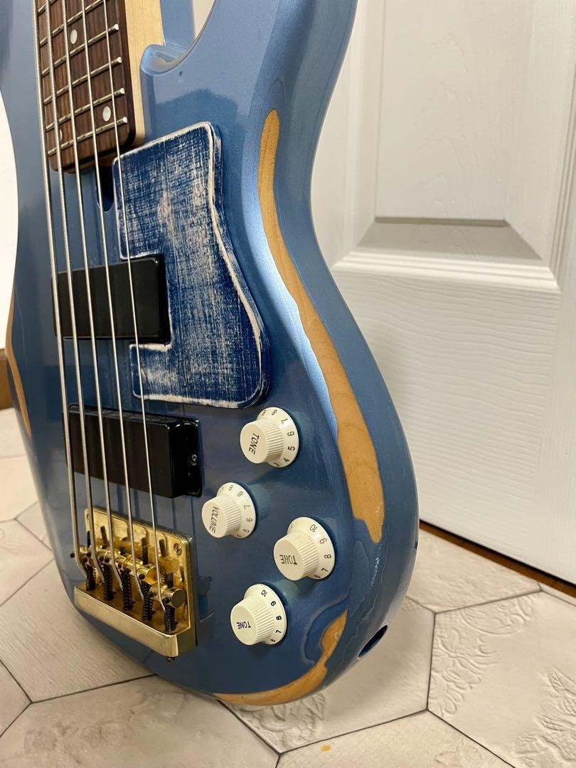 良音 ビンテージ ヤマハ レアなBBG5S レイクプラシッドブルー5弦アクティブ Vintage Yamaha BBG5S Lake Placid Blue 5-String Active Safe