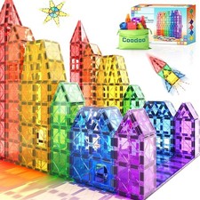 Coodoo Magnetic Tiles 40pc Kids STEM Building Blocks Toy Set Toddler Gift New