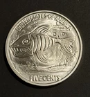 1 Oz Silver Mr the Hobo Green Fairy Fishbone Art Round BU .999 Fine Silver BU