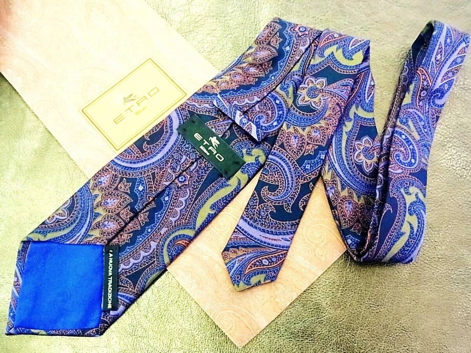 ETRO Italy ETO Used Necktie Tie Ties Mens Unisex SILL Multicolor Gorgeous H38 - Image 2 of 3
