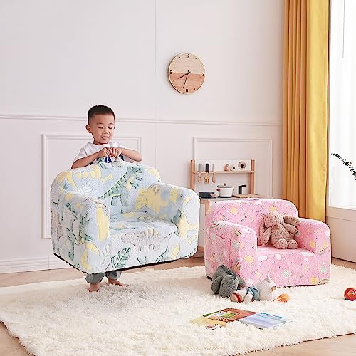 Kids Sofa, Children Couch with Carrying Handle & Side Pockets, Kids Foam - Picture 4 of 7