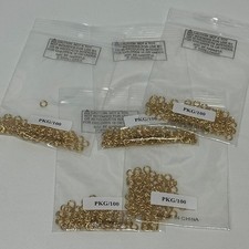 500pcs Jump ring, gold-plated brass, 4mm round, 2.4mm inside diameter 20 gauge