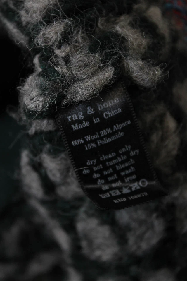 Rag & Bone Womens Button Front Turtleneck Cardigan Sweater Gray Green Size XS - Image 4 of 4