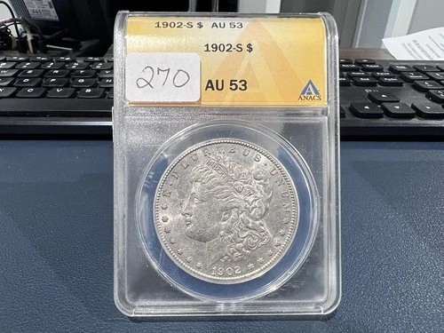 1902-S $1 Morgan Silver Dollar Anacs AU53 (BGJ)