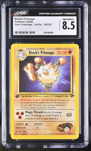 Brock's Primeape (1st Edition) graded CGC 8.5 for sale on eBay