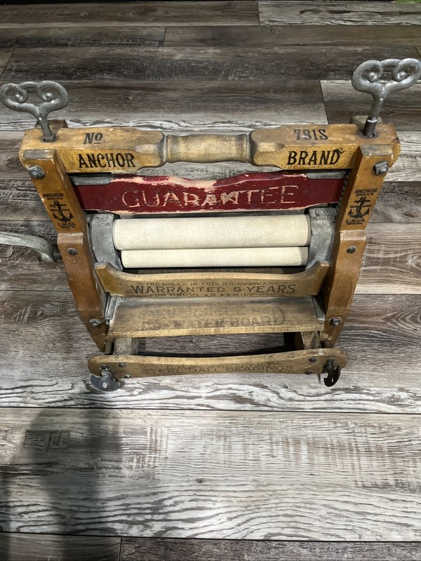 Antique Patent 1898 Anchor Brand Laundry Clothes Wringer Vintage Decor