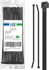 HS 14 Inch Plastic Wire Zip Ties UV Resistant for Fencing Camping Outdoor Purpos