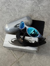 Oakley Eye Jacket Flame Blue Grey Sunglasses Sport Casual Streetwear Eyewear